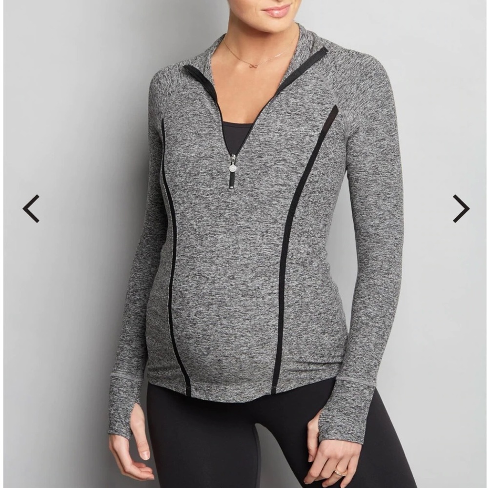 BEYOND THE BUMP BY BEYOND YOGA ZIP FRONT MATERNITY JACKET
